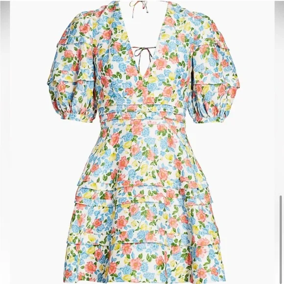 NEW WITH TAGS AMUR Avian Floral Mini Dress Size 12 - Picture 7 of 7